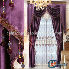 Purple velvet fabric turkish curtains for living room